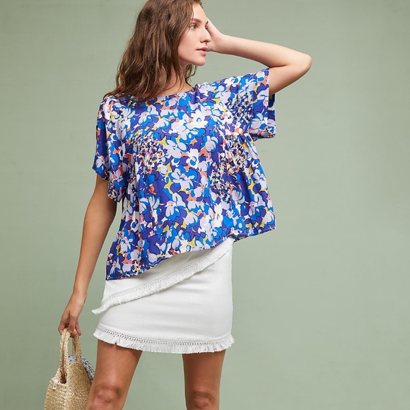 Anthropologie Tops - Maeve Milla Printed Short Sleeve Top Size Small
